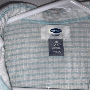 Old Navy Turquoise and White High-Low Shirt